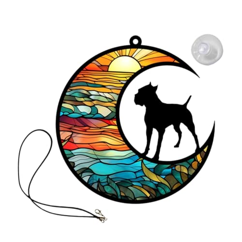 Toyvian Hundehänger im Monddesign aus Dekorativer Fenster und Wandanhänger für Haustierbesitzer Erinnerungsstück für Verstorbene Tiere und Gartendekoration Toyvian Hundehänger im Monddesign aus Dekorativer Fenster und Wandanhänger für Haustierbesitzer Erinnerungsstück für Verstorbene Tiere und Gartendekoration von Toyvian