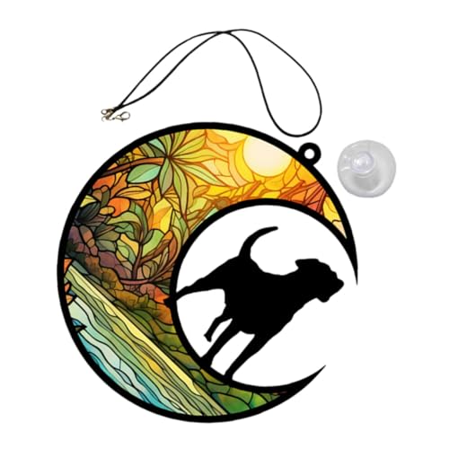 Toyvian Hundemarke Mondmotiv Niedliches Hängendes Ornament zur Dekoration von Fenstern Türen und Wänden für Haustiererinnerungen und Kunsthandwerk Toyvian Hundemarke Mondmotiv Niedliches Hängendes Ornament zur Dekoration von Fenstern Türen und Wänden für Haustiererinnerungen und Kunsthandwerk von Toyvian
