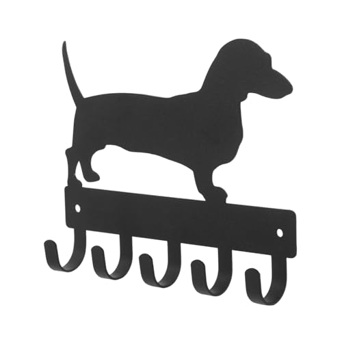Toyvian Hundeschlüsselhalter aus Metall Wandgarderobe mit Niedlichem Hundedesign für Schlüssel und Zubehör Funktionale und Dekorative Aufbewahrung Schwarz von Toyvian