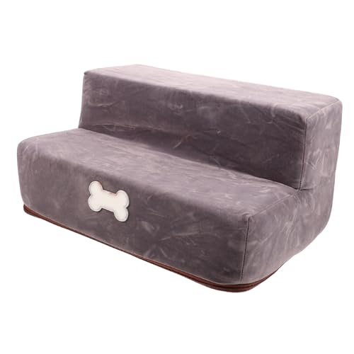 Toyvian Hundetreppe Stufige Haustiertreppe mit Rutschfester Oberfläche Platzsparend und Leicht für Hunde und Katzen Geeignet für Hohe Betten und Sofas Stoffmaterial von Toyvian