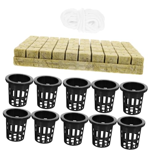 Toyvian Hydroponisches Pflanzkorb mit Steinwollewürfeln und Dochtschnur Selbstbewässernd für Gemüse Kräuter Zimmerpflanzen Anzucht Toyvian Hydroponisches Pflanzkorb mit Steinwollewürfeln und Dochtschnur Selbstbewässernd für Gemüse Kräuter Zimmerpflanzen Anzucht von Toyvian