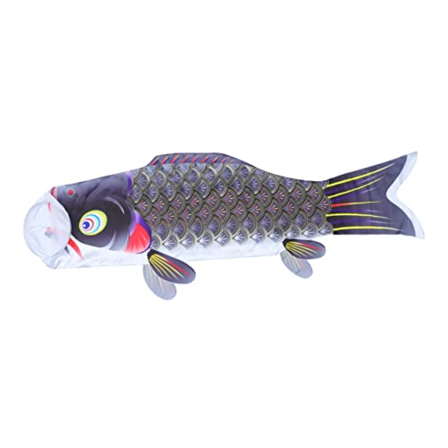 Toyvian Japanische Koi Fahne Satin Karpfenform Windsack Dekoration für Drachenbootfest Haus Party Outdoor Wand Fenster Schmuck von Toyvian