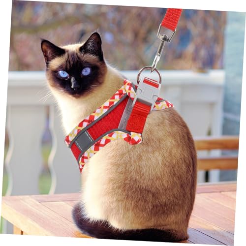Toyvian Katzen Geschirr XXS Ausbruchsicheres Reflektierendes Kitten Geschirr mit Leine Leichtes Haustier Laufgeschirr für Kleine Katzen und Kätzchen Einfach Anzulegen und Bequem von Toyvian