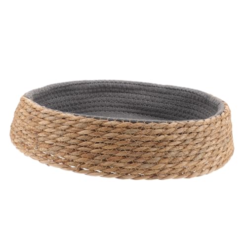 Toyvian Katzenbett aus Rattan Form Langlebig und Kratzfest für Kleine und Katzen Bequemes Schlafnest Ausruhen und Tiefgrau für Haustiere von Toyvian