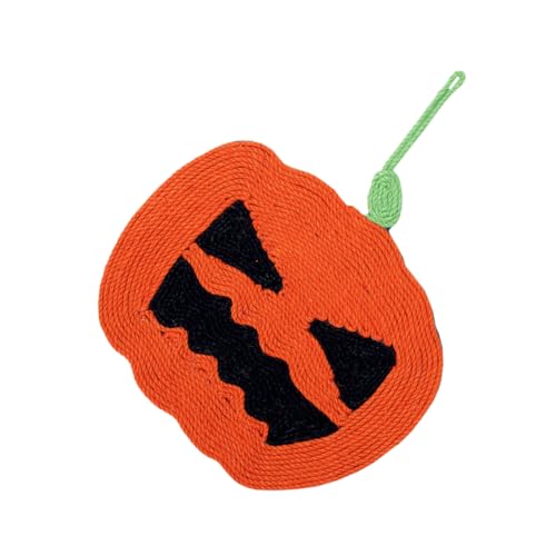 Toyvian Katzenkratzbrett aus Sisal für Halloween Katzen Kratzplatte mit Dekorativem Kürbis Design Robust und Langlebig für Katzenpflege und Krallenpflege von Toyvian