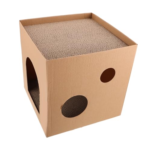 Toyvian Katzenkratznest aus Robustem Wellkarton Multifunktionales Kratzbrett und Gemütliches Katzenhaus Nachhaltiges Kratzpad für Kätzchen Modernes Minimalistisches Design für von Toyvian