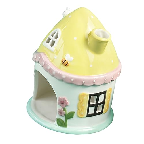 Toyvian Keramik Hamsterhaus Burgform Langlebiges Geruchsfreies Nagetierversteck Dekoratives Kleines Schlafnest für Hamster Meerschweinchen und Ratten Sicherer Rückzugsort im Käfig von Toyvian