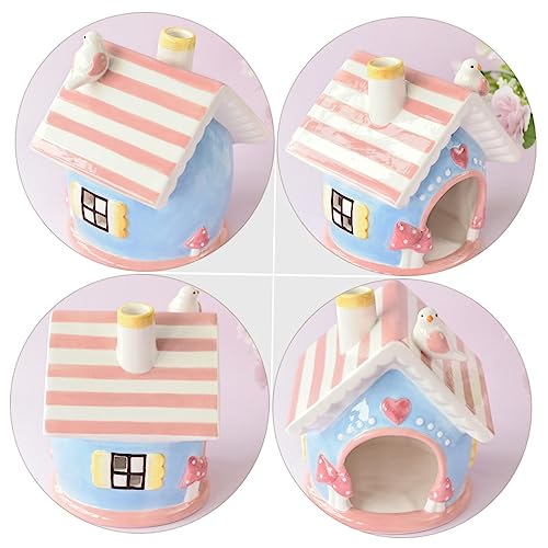 Toyvian Keramik Hamsterhaus Kleintiernest Squirrel Nest Hamsternest Kleines Haustierbett Langlebig Tragbar Süßes Versteck für Zwerghamster Chinchilla von Toyvian