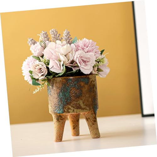Toyvian Keramik Pflanztopf Dreibeinig Für Sukkulenten Blumenhalter Heimdekor Schreibtisch-Ornament Tabletop Stand for Small Plants von Toyvian