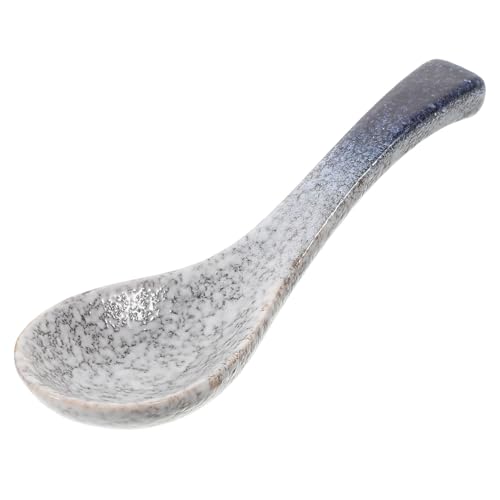Toyvian Keramik Suppenlöffel Retro Stil Japanisch Chinesisch Porzellan Löffel Küchenbesteck Multifunktional Robust Komfortabel für Reis Suppe Appetizer von Toyvian