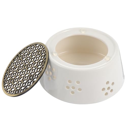 Toyvian Keramik Teekannenwärmer Weiß Porzellan Retro Design Teewärmer Stövchen Teepottenständer Tragbar Robust für Zuhause und Geschenk von Toyvian
