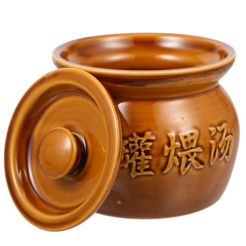 Toyvian Keramik suppenschale Braun Hitzebeständig Haushalts topf für Schonendes Schmoren und Vielseitiges Kochen Robustes Material für Sichere Verwendung in Küche und Alltag von Toyvian