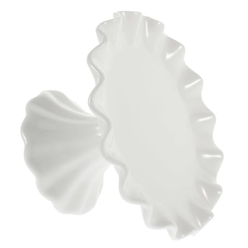 Toyvian Keramik tortenständer Wellenrand Eleganter Dessert Obstteller für Zuhause Restaurant Mehrzweck Kuchen Snackpräsentation von Toyvian
