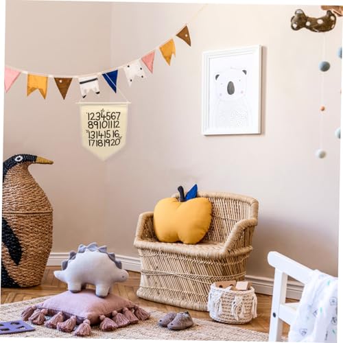 Toyvian Kinderzimmer Baumwoll leinwand wandbehang mit Zahlen Waschbar Farbecht Dekoratives Langlebiges Raumhänge textil für Schlafzimmer Wohnzimmer Lernbereiche Geschenkidee von Toyvian