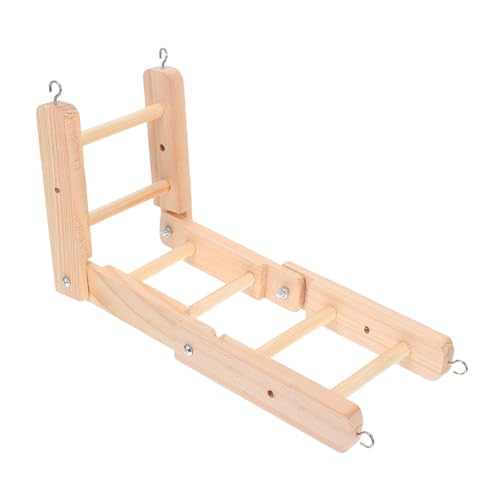 Toyvian Klappbare Holzleiter für Vögel mit Kletterfunktion und Krallenpflege Faltbare Papageienleiter als Kauspielzeug und Trainingsgerät für Vogelkäfige Bewegung und Beschäftigung von Toyvian