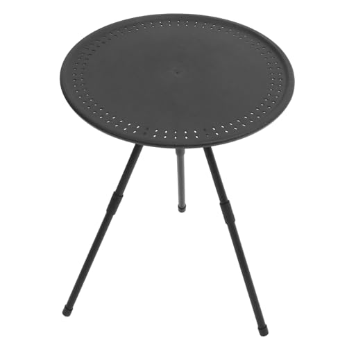Toyvian Klappbarer Tragbarer Rundtisch Einstellbarer Campingtisch für Picknick Grillen und Outdoor Aktivitäten Leicht und Einfach zu Transportieren für Camping und Gartenobsidian Schwarz von Toyvian