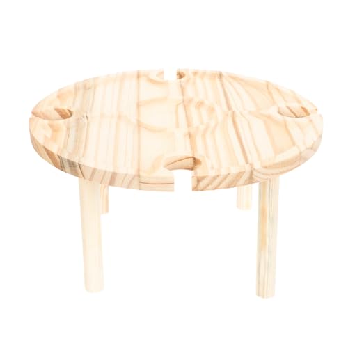 Toyvian Klappbarer Weintisch für Picknick und Outdoor Aktivitäten Runder Gartentisch Tragbar und Langlebig für Camping Strand und Partys von Toyvian