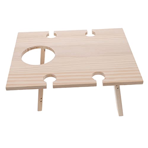 Toyvian Klappbarer Weintisch tragbar Flasche faltbar Rot Tisch ausklappen klapptisch Holztisch Weintisch im Freien quadratischer Serviertisch zusammenklappbarer Tisch Ablagetisch hölzern von Toyvian