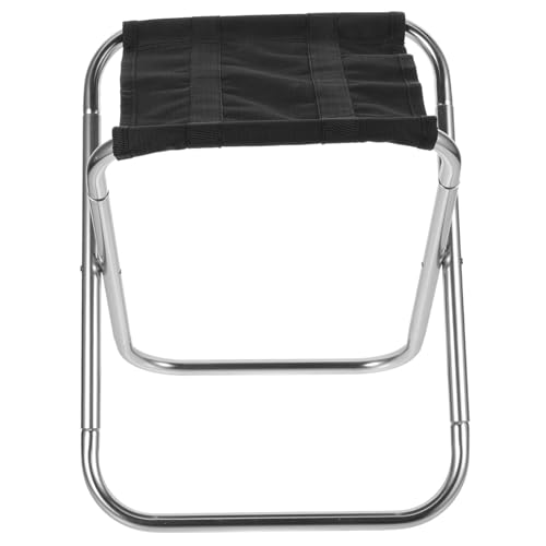 Toyvian Klapphocker Aluminiumlegierung Klein Tragbarer Stuhl Faltbar Leicht Camping-klappstuhl Fisch Sitz Zusammenklappbarer Outdoor-hocker Falten Tritthocker Oxford-Stoff Grau von Toyvian