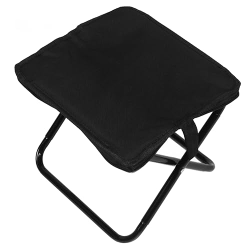 Toyvian Klappstuhl Sitz klein Klappstühle im Freien tragbarer Campingstuhl Tarnung Sprungschupper tragbarer Stuhlhocker atmungsaktiver Hocker Fußresthocker Stahlrohr Black von Toyvian