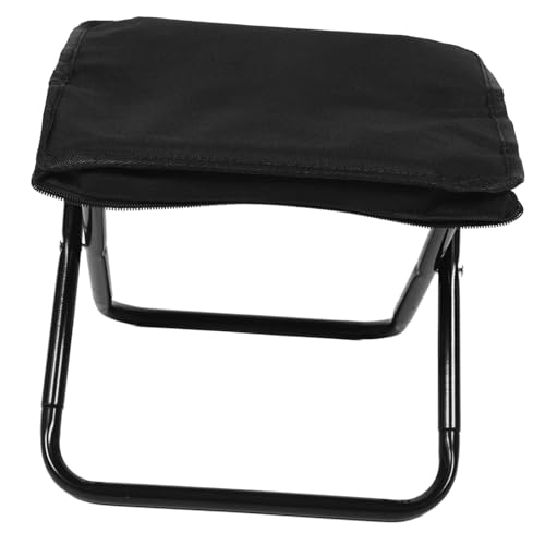 Toyvian Klappstuhl zusammenklappbarer Tritthocker Feld Picknick Wanderhocker Wandern runder gartenhocker atmungsaktiver Hocker Reisehocker Mini-Klappstühle Stahlrohr Black von Toyvian