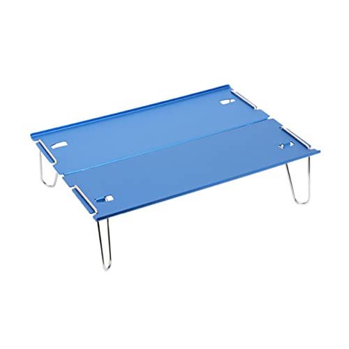 Toyvian Klapptisch aus Aluminium tragbarer Tisch Klappbarer Campingtisch tragbarer Campingtisch Kleiner Klapptisch Klappbarer Teetisch zusammenklappbarer Strandtisch Rostfreier Stahl Blau von Toyvian