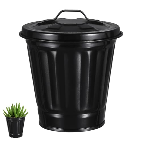 Toyvian Kleiner Dekorativer mit Deckel Kompakt und Langlebig Vielseitiger Desktop abfalleimer für Büro Wohnzimmer und Schlafzimmer Tragbarer Tisch müllbehälter in Schwarz Toyvian Kleiner Dekorativer mit Deckel Kompakt und Langlebig Vielseitiger Desktop abfalleimer für Büro Wohnzimmer und Schlafzimmer Tragbarer Tisch müllbehälter in Schwarz von Toyvian