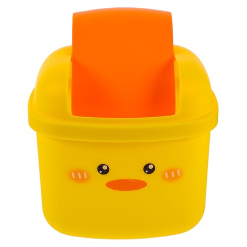 Toyvian Kleiner Mini Desktop Mülleimer Cartoon Design Kreativer Abfalleimer für Büro und Zuhause Kompakter Robuster Tischabfallbehälter für Schreibtisch und Kleine Räume von Toyvian