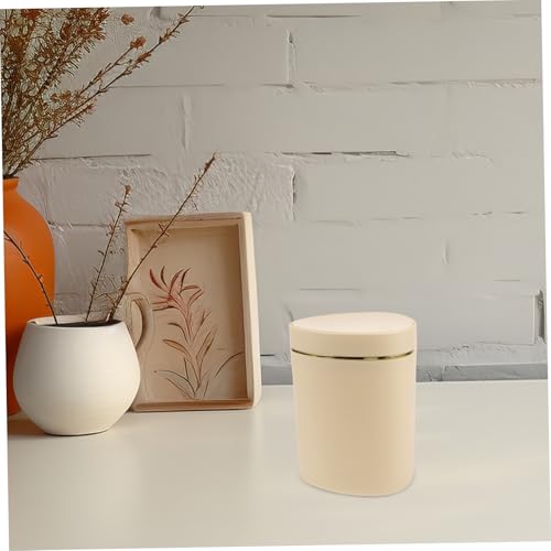 Toyvian Kleiner Tischmülleimer mit Pressdeckel Kompakter Tragbarer Kunststoff abfalleimer für Büro Schlafzimmer Küche Platzsparender Moderner Desktop mülleimer von Toyvian