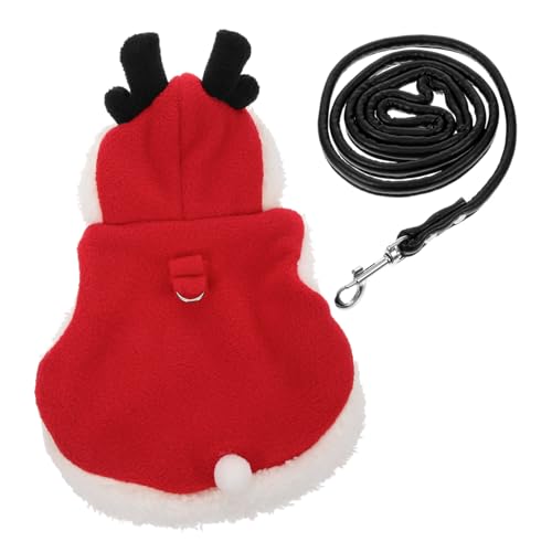 Toyvian Kleines Haustier Geschirr mit Leine Verstellbares und Bequemes Weihnachtsoutfit für Außenbereich von Toyvian
