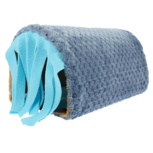 Toyvian Kleintier Tunnelhaus für Hamster und Kaninchen Komfortables Langlebiges Nest mit Weichem Bett Geeignet als Versteck und Ruheplatz für Kleine Haustiere Blauer Farbton Design von Toyvian
