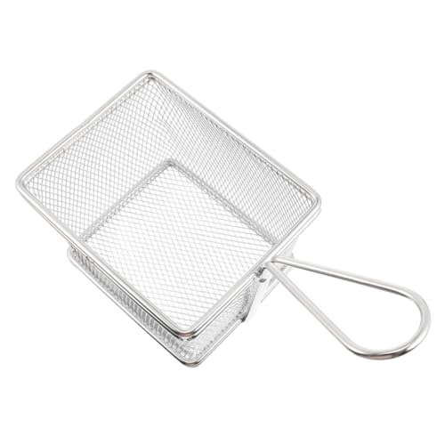 Toyvian Korb Frittierkörbe Für Fisch Pommes Braten Rostfreie Fritteuse Französisch Wiederverwendbar Fritten Geschirr Für Die Präsentation Von Speisen Küchensieb Rostfreier Stahl Silver von Toyvian