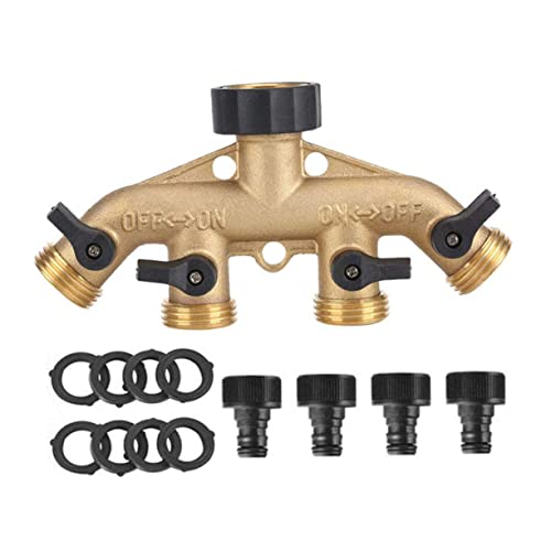 Toyvian Krümmstoff Messing Wasserrohrventil Gartenschlauch Verteiler mit Gummidichtungen für Gartenbewässerung Korrosionsgeschützt und Anpassbar Toyvian Krümmstoff Messing Wasserrohrventil Gartenschlauch Verteiler mit Gummidichtungen für Gartenbewässerung Korrosionsgeschützt und Anpassbar von Toyvian