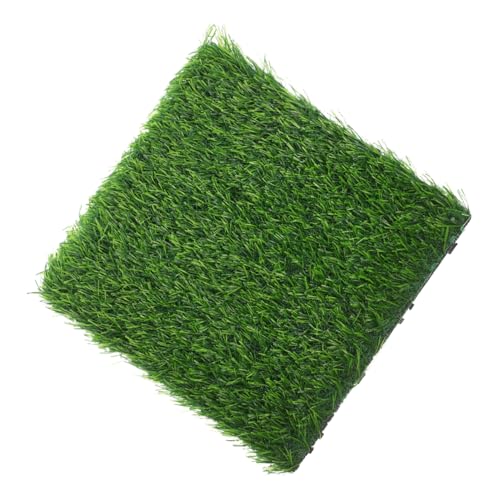 Toyvian Künstliche Rasenfliesen Wetterfest Interlockend mit Drainage für Garten Terrasse Balkon Pflegeleichte Synthetische Grasmatte zur Dekorativen Gestaltung im Außenbereich von Toyvian
