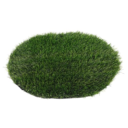 Toyvian Künstlicher Kunstrasen Teppich Rund Wetterfest Strapazierfähig Täuschend Echt für Balkon Gartendekoration als Tischmatte und Kanaldeckel Abdeckung Zufällige Farbe Zufällige Farbe von Toyvian