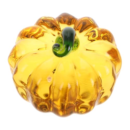 Toyvian Kürbis Figurine Eleganter Briefbeschwerer Kristallglas für Kalligraphie Stilvolle Schreibtischdekoration zu und Herbstfesten für Studenten und Schreibliebhaber von Toyvian