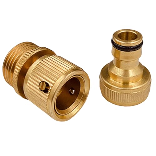 Toyvian Kupfer Schnellkupplung Garten Wasseranschluss Langlebiger Gartenschlauch Verbinder Präzise für Wasserhahn und Bewässerungssysteme von Toyvian