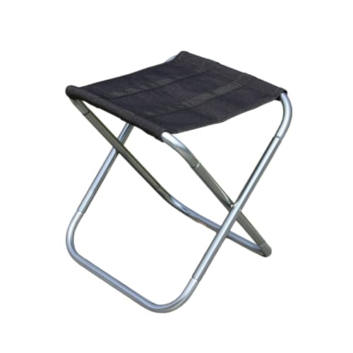 Toyvian Leichter Faltbarer Outdoor hocker Klappstuhl aus Aluminiumlegierung Ultraleicht und Kompakt für Angeln Camping Reisen Wandern und BBQ Am Strand Schwarz Silber von Toyvian