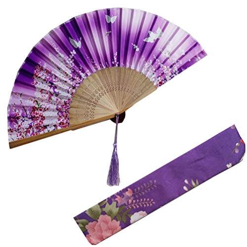 Toyvian Lüfter Rahmen Aus Bambus Fan Im Chinesischen Stil Blumen-Fan Japanischer Stil Pflaumenblüten Hölzern Brautjungfer Hochzeitsdeko von Toyvian