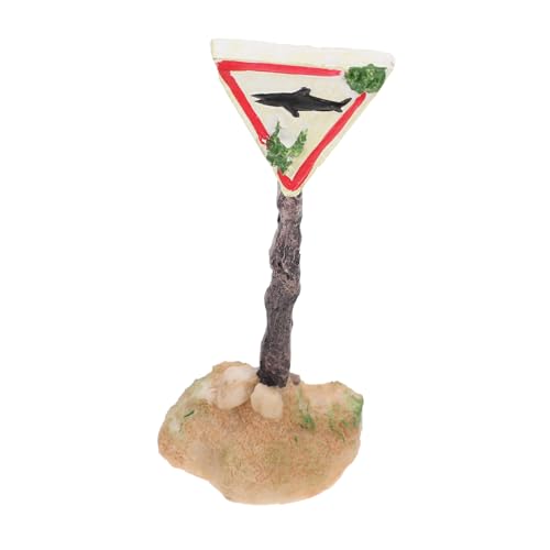 Toyvian Lustiges Resin Aquarium Warnschild Meeresbewohner Motiv Fischbecken Deko Ornament Sicher für Fische Einfache Installation Detailreiche Landschaftsdekoration für Tropische Aquarien von Toyvian