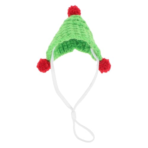 Toyvian Meerschweinchenhut Hamsterhut kleines Tier weihnachtskostüm Meerschweinchen-Weihnachtsmütze Mini-Hamsterhüte süß klein Kaninchen-Weihnachtsoutfit Hamsterspielzeug Garn Light Green von Toyvian