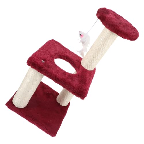 Toyvian Mehrschichtiger Verschleißfester Katzenspielbaum aus Jute mit Stabiler Basis Komfortablem Kratzpfosten und Integriertem Kletterposten Geeignet für Wohnungskatzen und von Toyvian