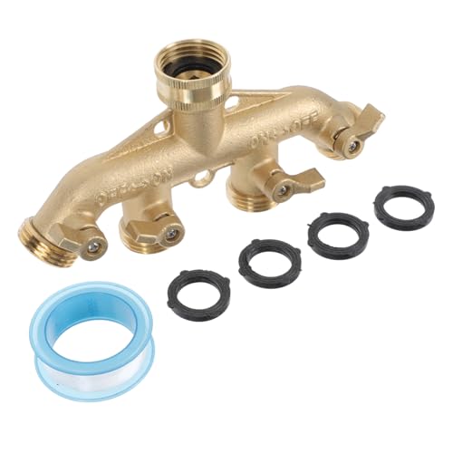 Toyvian Messing Garten Wasserverteiler Wege Ventil mit Hebel Langlebiger Gartenschlauch Verteiler für Bewässerungssysteme Individuell Regelbar für Schlauch Sprinkler und Tropfbewässerung von Toyvian