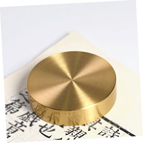 Toyvian Messing Paperweight Rund Schwer Poliert Glattes Kalligraphie Briefbeschwerer für Schreibarbeiten Büro Künstler Calligraphy Paper Weight aus Hochwertigem Messing von Toyvian