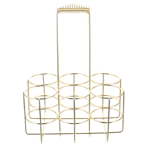 Toyvian Metall Flaschenkorb Bierträger Stabiler Tragbarer Flaschenhalter für Bierflaschen Goldfarbener Handlicher Flaschenträger für Grillpartys und Lagerung Toyvian Metall Flaschenkorb Bierträger Stabiler Tragbarer Flaschenhalter für Bierflaschen Goldfarbener Handlicher Flaschenträger für Grillpartys und Lagerung von Toyvian