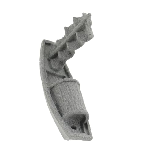 Toyvian Mikro-Landschaftsboot Aquarienlandschaftsdekoration Simulation Steinboot Boot-Pflanzer-Ornament Landschaftsornament Aquariumzubehör Blausteinpulver Grey von Toyvian