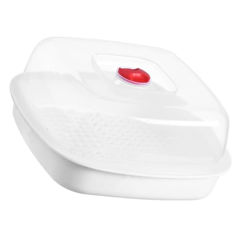 Toyvian Mikrowellen dampfgarer mit Belüftungsdeckel Hitzebeständig Einfach zu Reinigen Einlagiger Dampfkorb für Reis Fisch Gedämpfte Brötchen und Knödel Praktisches Küchengerät für von Toyvian