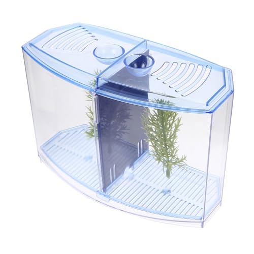 Toyvian Mini Aquarium Zuchtbox aus Klarem Kunststoff Transparenter Desktop Fischtank für Kampffische und Goldfische Einfach zu Reinigen Praktische Fischzuchtlösung für Zuhause und Büro von Toyvian