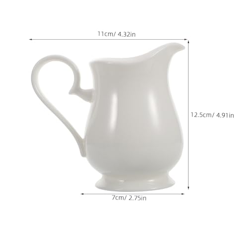 Toyvian Mini Keramik Milchkanne Weiß mit Henkel Europäisches Vintage design Für Kaffee Sahne Soßen Servieren Vielseitiger Mini Jug für Zuhause Büro von Toyvian