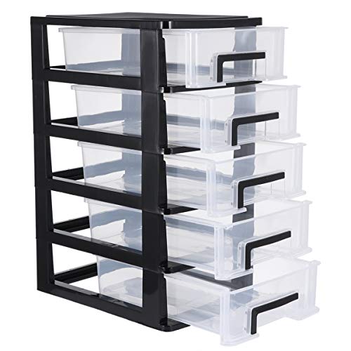 Toyvian Mini-Kunststoff-Schubladen-Organizer 5 Schubladen-Aufbewahrungs-Organizer Kunststoff-Aufbewahrungsbehälter Mit Schubladen Platzsparende Kleine -Schubladen Basteln von Toyvian